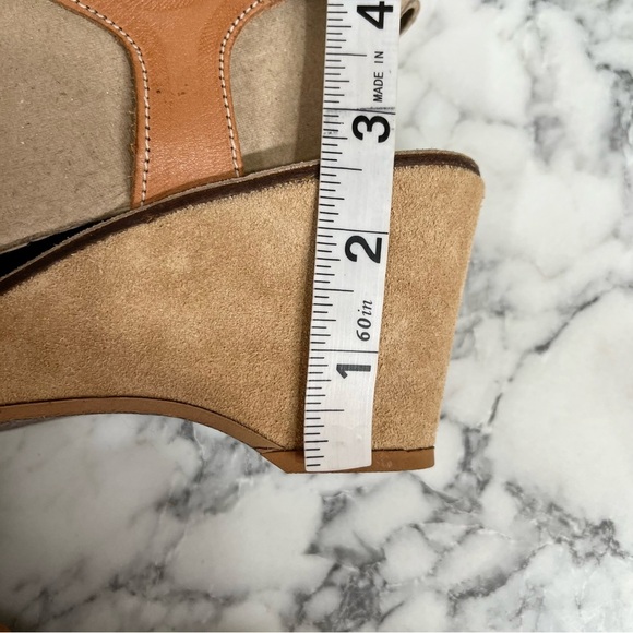 Baskets Buskins made in Brazil brown woven leather suede wedge sandals - Picture 8 of 10